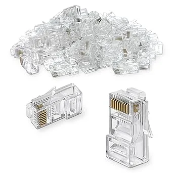 Cat RJ45-kontakt. 5e oskärmad platt kabel påse med 100 st