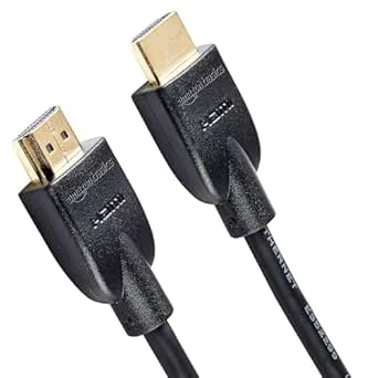 Amazon Basics HDMI-kabel, 18 Gbit/s, hög hastighet, 4K vid 60 Hz, 2160p, Ethernet-förberedd, 1,8 m, svart