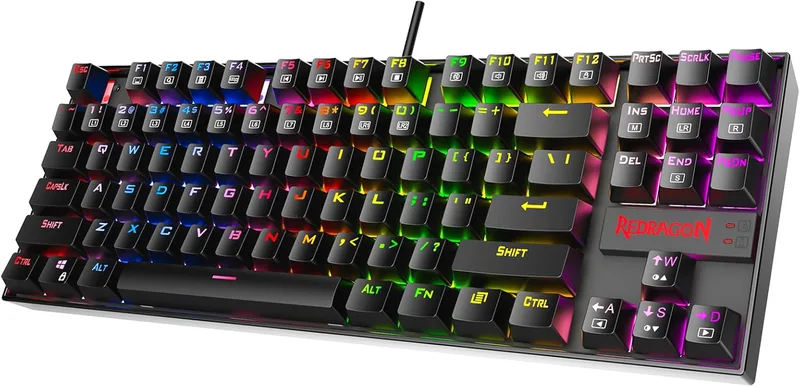 Redragon K552 mekaniskt speltangentbord LED regnbåge bakgrundsbelyst