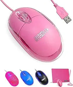 SOONGO Rosa optisk USB-mus för bärbar dator PC och stationär