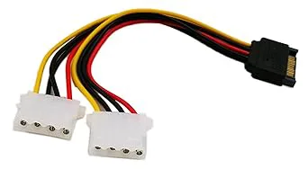 zdyCGTime SATA 15-stiftskontakt till dubbel 4-stifts molex LP4