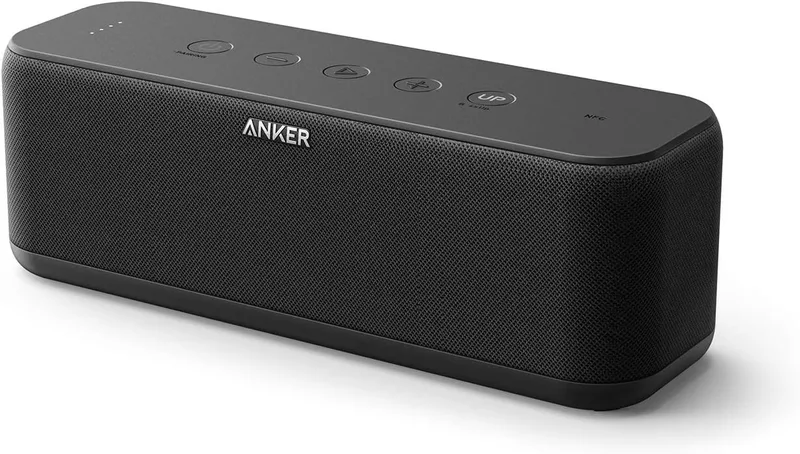 Uppgraderad Anker Soundcore Boost Bluetooth-högtalare, välbalanserat ljud, BassUp, 12H speltid, USB-C, IPX7 vattentät, a