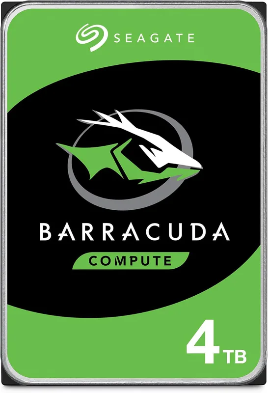 Seagate BarraCuda 4TB, Intern Hårddisk, 3.5", SATA, 6GB/s, 5400RPM, 256MB cache, för stationär dator, FFP (ST4000DMZ04)