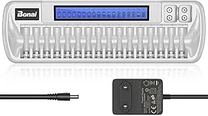 BONAI batteriladdare 18 platser LCD batteriladdare Universal