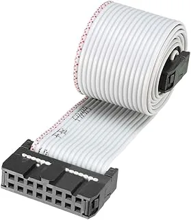 sourcing map IDC 16 stift platt band tråd grå flexibel jumper kabel