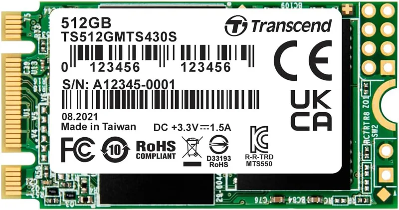 Transcend 430S M.2 2242 SATA III SSD 512GB