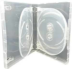 1 x Scanavo CD/DVD/BLU RAY 32 mm klar DVD 7-vägs fodral för 7 skivor av