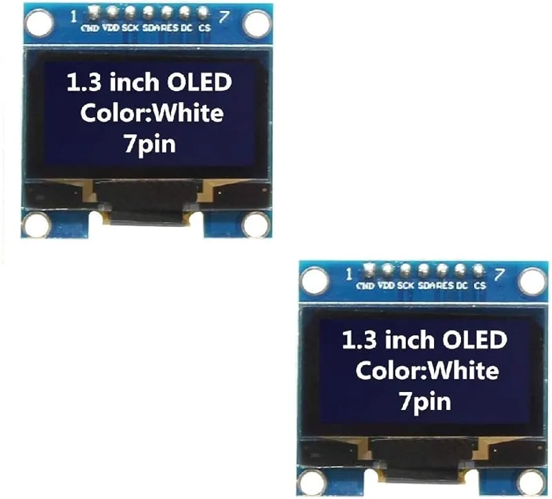 DollaTek 2st 1,3 tum 7P SPI 128x64 SSH1106 OLED LCD-skärm LCD-modul