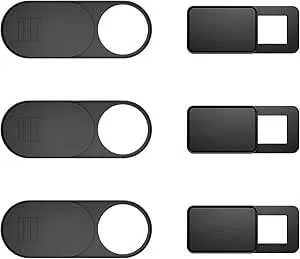 Webbkameraskydd ultratunn för dator 6-pack, iMac, smarttelefon, surfplattor, skyddar din integritet och säkerhet (svart)