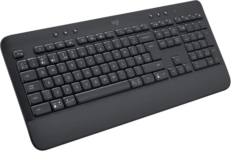 Logitech Signature K650 Comfort Full-Size Trådlöst Tangentbord med Handledsstöd, Brittisk Engelska QWERTY