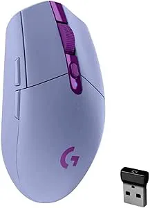 Logitech G 305 LIGHTSPEED trådlös spelmus med HERO 12K DPI-sensor, trådlös anslutning, 6 programmerbara knappar, 250 timmars batteritid, lätt, PC/Mac – lila