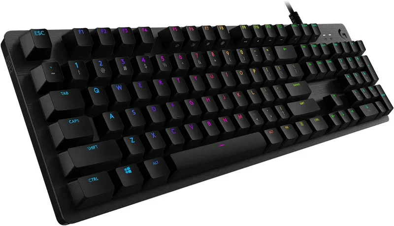 Logitech G512 mekaniskt speltangentbord, GX-Brown taktila switchar, LIGHTSYNC RGB-belysning, USB-genomskärning, aluminiumhölje, programmerbara F-tangenter, US QWERTY-layout – svart