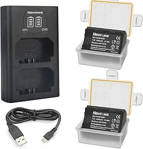 Newmowa NP-FZ100 ersättningsbatteri och dubbla LCD USB-batteriladdare