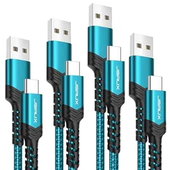 JSAUX USB C-kabel [4-pack 1M+1M+2M+3M] 3.1A USB