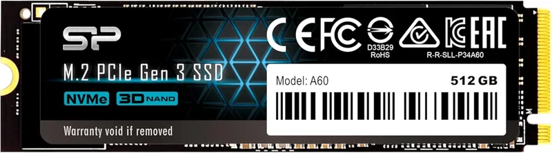 Silicon Power PCIe M.2 NVMe SSD 512GB Gen3x4 R/W up to 2, 200/1, 600MB/s Internal SSD