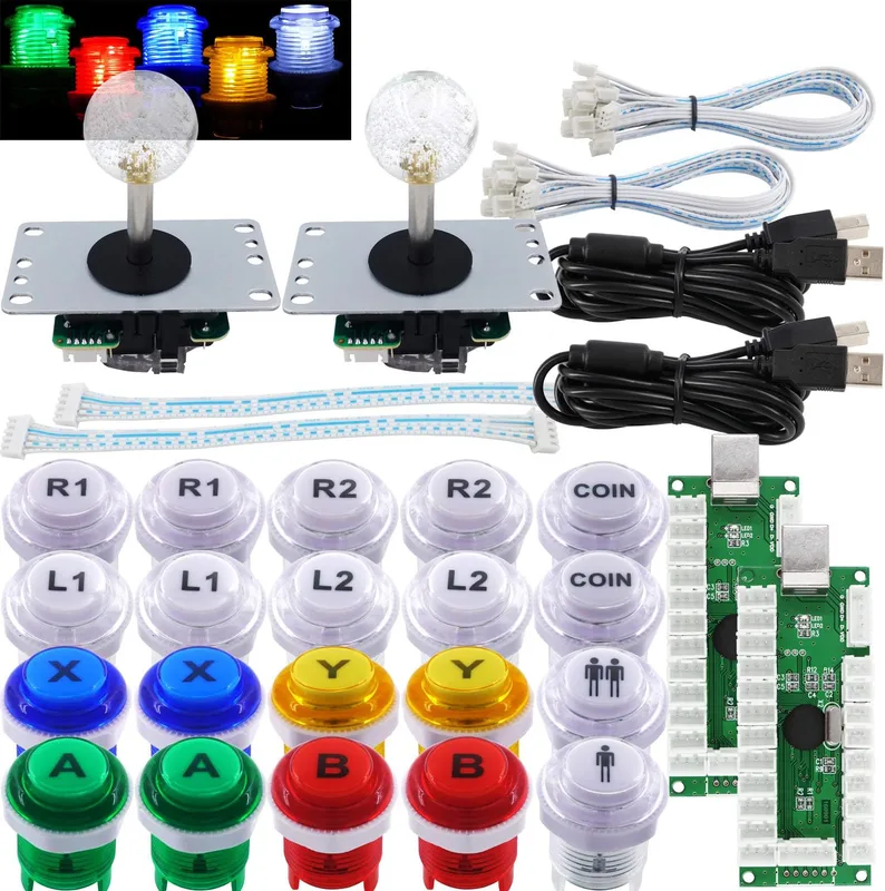 SJ@JX Arkad 2-spelare spelkontroll stick gör-det-själv kit