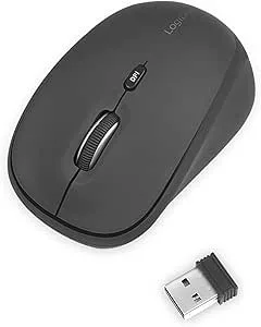 LogiLink ID0193 – Ergonomisk trådlös mus, 2,4 GHz, 1600 DPI, svart