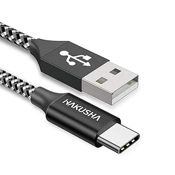 USB C-kabel [3M] USB Type C Nylonsnabbladdningskabel