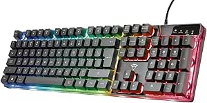 Trust Gaming GXT 835 Azor Gaming-tangentbord, QWERTY italiensk layout, USB, anti-ghosting, RGB LED-bakgrundsbelyst tange