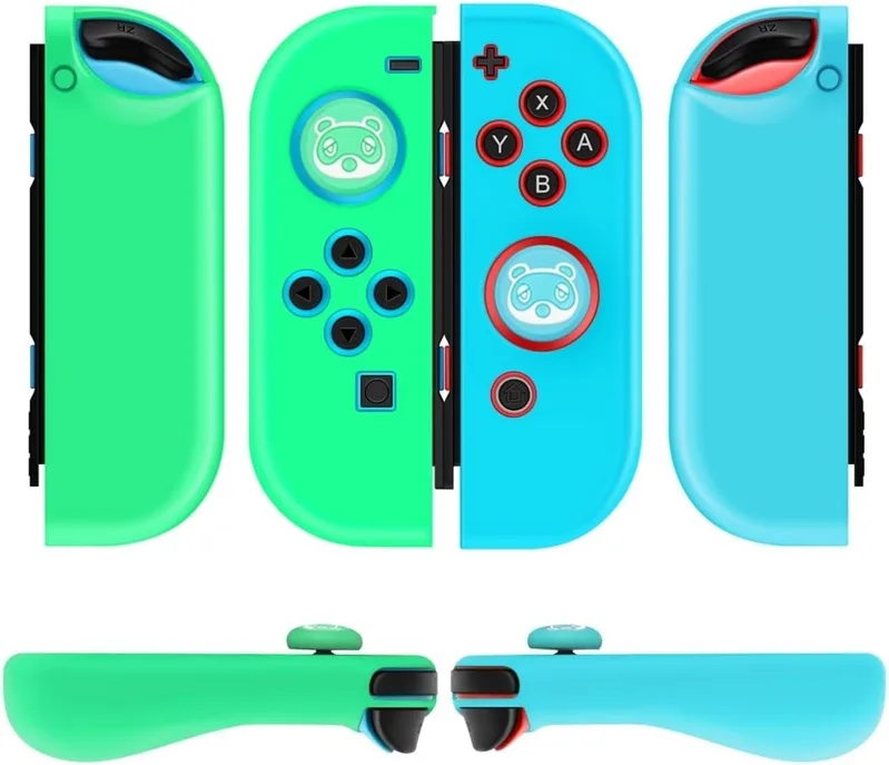 TNP Switch Joy Con fodral för Nintendo Switch Joy Con Controller, silikongrepp skal för joycon kontroll, silikonfodral/skyddsfodral med joystick kepsa