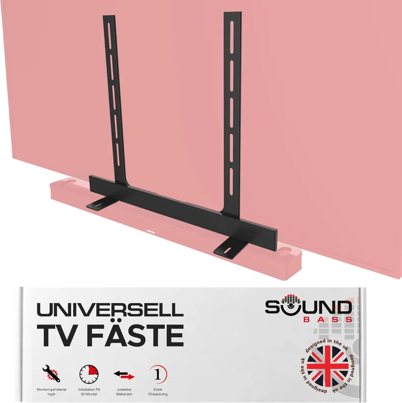 Universal Under TV-fäste, svart, kompatibel med Bose Smart Soundbar 300/500/550/600/700/900/Ultra, TV-högtalare, Soundtouch 300