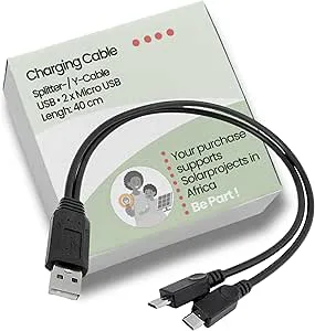 Villageboom Mikro-USB-splitter 2 mikro-USB B-kontakt till 1