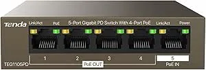 Tenda TEG1105PD PoE-switch 5-port Gigabit Ethernet LAN-switch