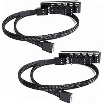 Greluma 5 st PWM Fan Hub PC 5-vägs Splitter Sleeved PWM Fan Splitter Hub Adapterkabel för 12V stationär dator Kylarväska Fläktar 4-stift & 3-stift