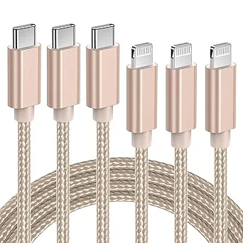 Quntis Set 3 nylon USB C till Lightning-kabel iPhone