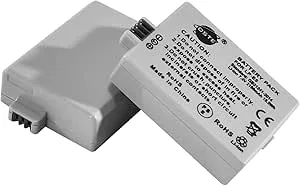 DSTE 2PCS LP-E5 Li-Ion batteri kompatibel med Canon EOS 450D, EOS 500D, EOS 1000D, Kiss F, Kiss X2, Kiss X3, Rebel XS, Rebel XSi