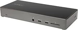 StarTech.com USB C-docka – trippel 4K-skärm USB Type-C dockningsstation – 100 W strömförsörjning – DP 1.4 Alt-läge och DSC, 2 x DisplayPort 1.4/HDMI 2.0 – 6 x USB (2 x 10 Gbps) – Windows/Chrome (DK31C2DHSPDUE)