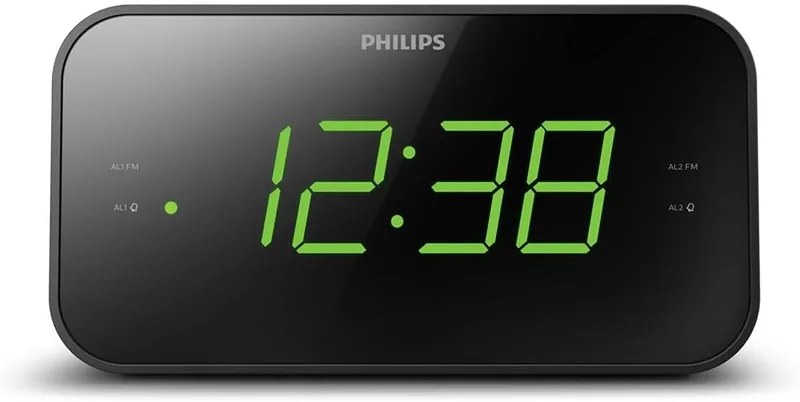 Philips TAR3306/12 Clock Radio, Black, 7.5 x 24.5 x 10.2 cm