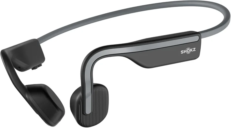 SHOKZ OpenMove Bone Conduction Headphones,Trådlösa Open ear Bluetooth 5.1-hörlurar,klart ljud, 6h batteri, lättvikt 29 g, svettskydd IP55, hör trafik & omgivning,för löpning, träning & vardagsbruk,Grå