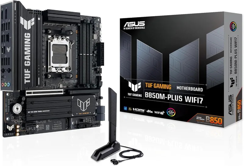 ASUS TUF Gaming B850M-PLUS WIFI7 W moderkortsuttag AMD AM5