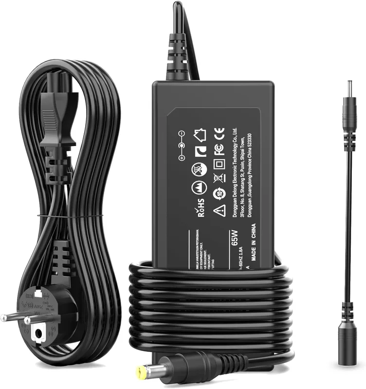 Laddare för Acer Aspire 3 5 E3 E5 E15 E17 ES1, V3, V5, S3, R3 5250, 5750, 5920, 5742, 5253, 5733, 5517, 5532, 5349, 7560, Asp, A315, ire one laptlaptop 65W 19V 3,42A nätadapter (5,5 x 1,7 mm)