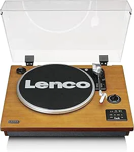 Lenco Bluetooth LS-55 vinylskivspelare med inbyggda högtalare, direkt MP3-kodning på lagringsmedia, 2 x 5 watt RMS USB-ingång