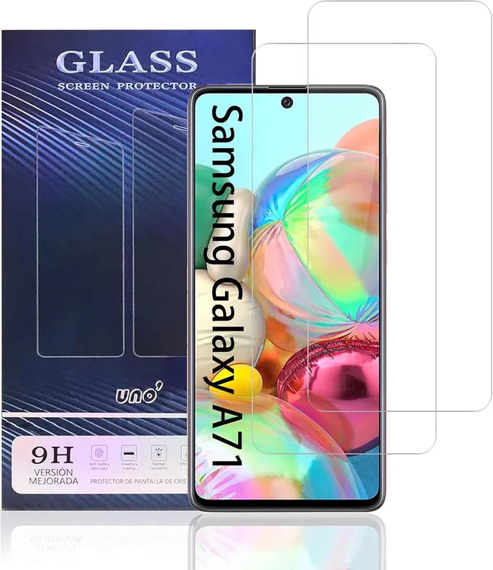 NEW'C 3 Pack, skärmskydd i glas för Samsung Galaxy A71, Galaxy Note 10 Lite, bubbelfri, 9H hårdhet, 0,33 mm ultratransparent, ultrabeständigt härdat g