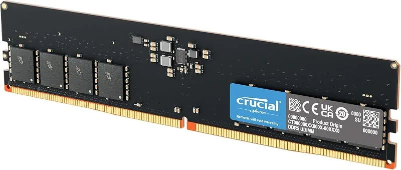 Crucial DDR5 RAM 8GB 4800MHz, Skrivbordsminne (PC), Högpresterande RAM, CL40