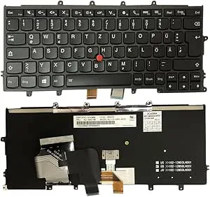 Gintai Ersättningstangentbord tyskt tangentbord QWERTZ Backlit för Lenovo ThinkPad X230S, X240, X240S, X250, X260, X270, A275 04X0189 04X0227 0C43994 0C44032 CS13XBL-84D0 Backlit