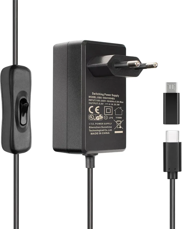 Miuzei 5 V 4 A 20 W strömförsörjning för Raspberry Pi 4