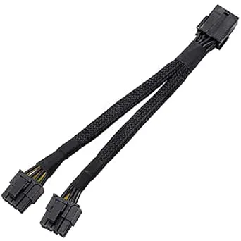Hsthe Sea GPU VGA PCI-e 8Pin PCI Express grafikkort GPU 8 stift hona till dubbel 6 + 2 strömhylsad förlängningskabel 8 stift GPU-20 cm