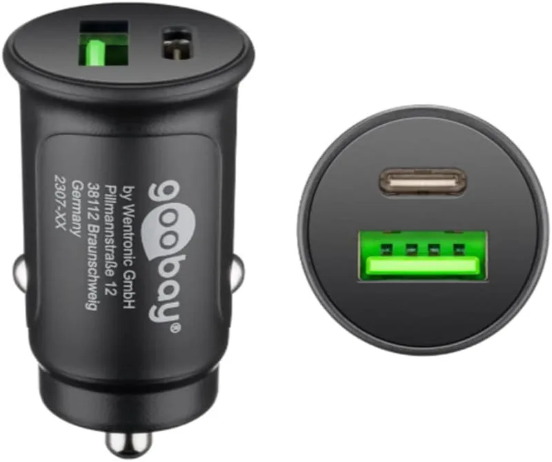 goobay 59521 2-port bil/billaddare med USB-C PD