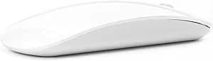 Uiosmuph U30 Bluetooth trådlös mus, uppladdningsbar (BT5.1+ BT5.1+ USB) tyst trådlös mus för laptop/MacBook/Android/PC/Mac (Vit)
