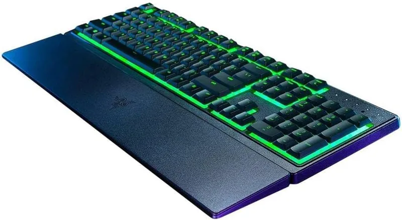 Razer Ornata V3 X – platt membrantangentbord med Chroma RGB (autlösa membranbrytare, ergonomiskt handledsstöd, knappkåpor anti-UV-beläggning) QWERTZ DE-layout