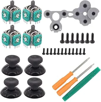 Fasizi 3D-joystick analog joystick med sensor ersättning för Xbox One Controller med verktyg (4 förpackningar)
