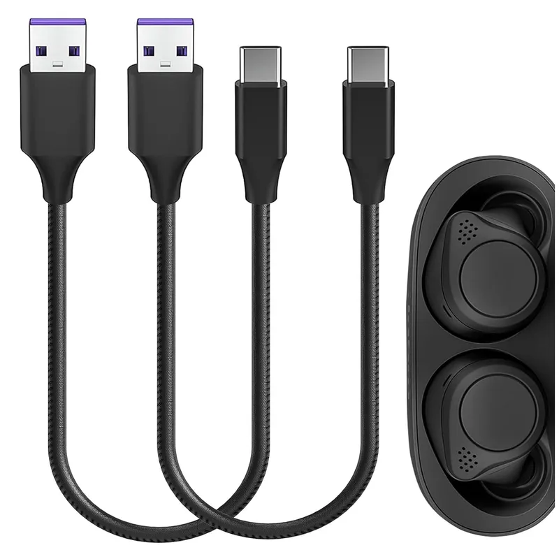 Geekria Type-C hörlurar flätat tyg snabbladdningskabel