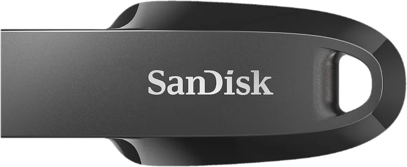 SanDisk 256 GB Ultra Curve USB 3.2 Flash-enhet, USB-minne, minnessticka upp till 100 MB/s läshastigheter, RescuePRO dataåterställningsprogramvara, nyckelring, svart