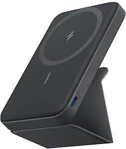 Anker 622 magnetisk trådlös powerbank (MagGo), 5 000 mAh vikbar magnetisk powerbank med USB-C för iPhone 16/15/14, interstellar