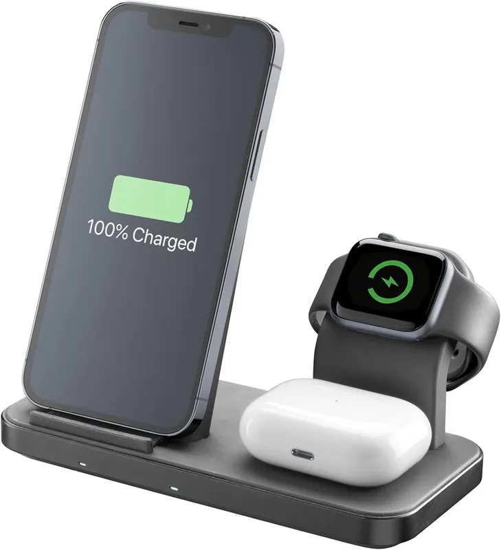 Samsung Wireless Charger Trio Casque, Smartphone, Smartwatch Blanc