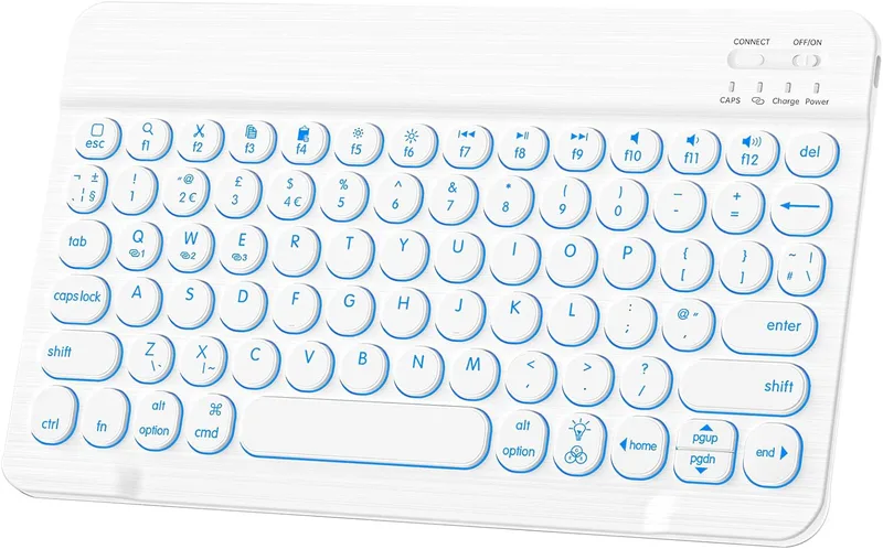 Bluetooth-tangentbord, trådlöst 7-färgs bakgrundsbelyst tangentbord bärbar och uppladdningsbar design
